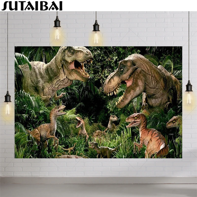 

Dinosaur Backdrop Photography Vinyl Jurassic World Park Birthday Party Supplies Baby Shower Party Decorations Banner Photo Booth