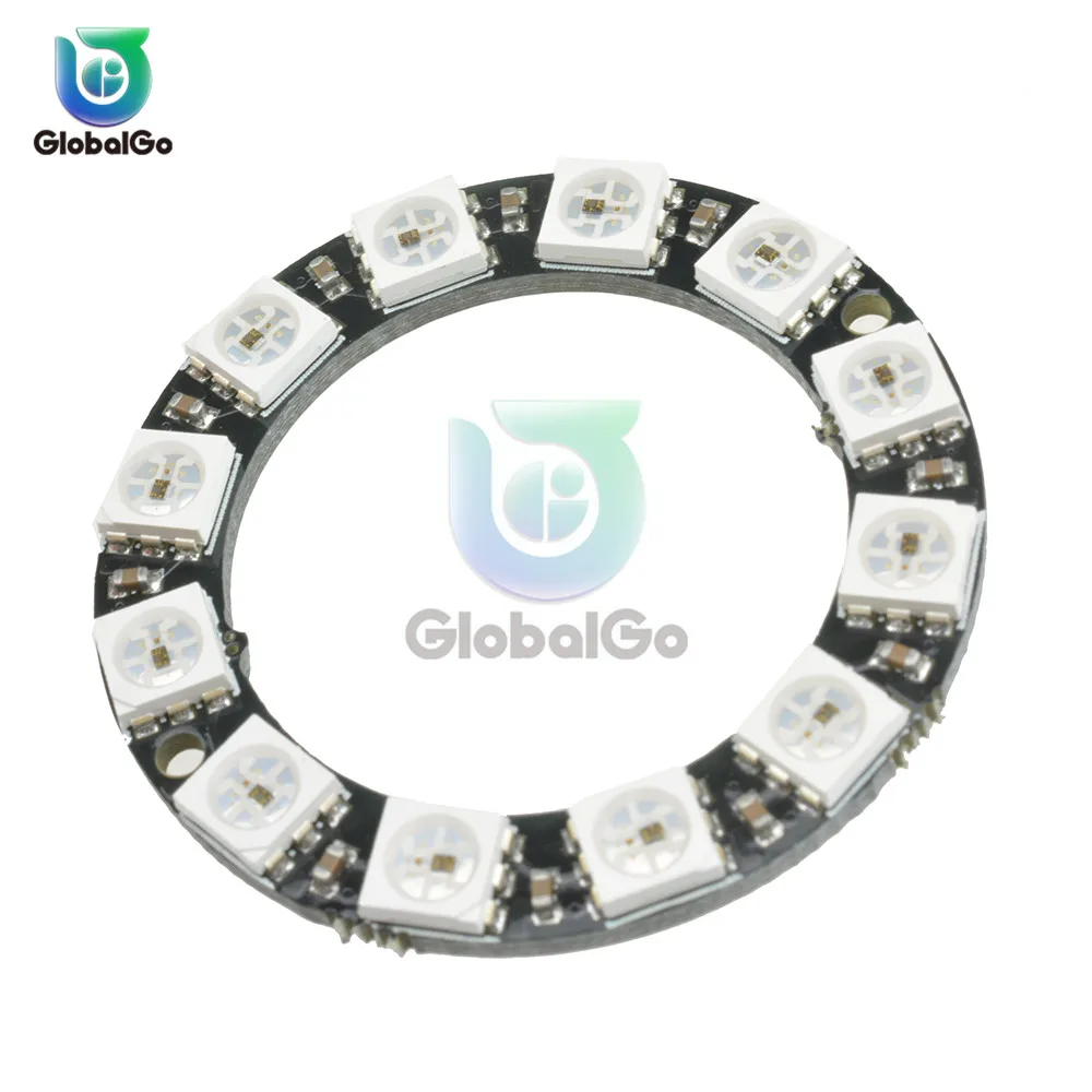 RGB светодиодный кольцевой 12 бит WS2812 WS2812B 5050 светильник со встроенными драйверами