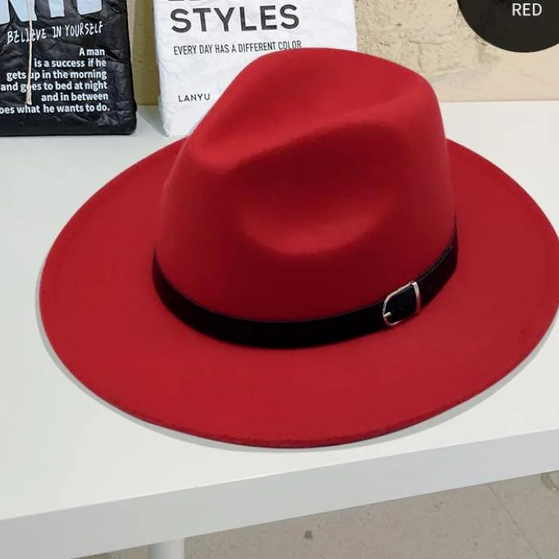 

Модная джазовая шляпа, Классическая фетровая британская шляпа для мужчин и женщин, зимняя фетровая шляпа из искусственной шерсти, оптовая п...