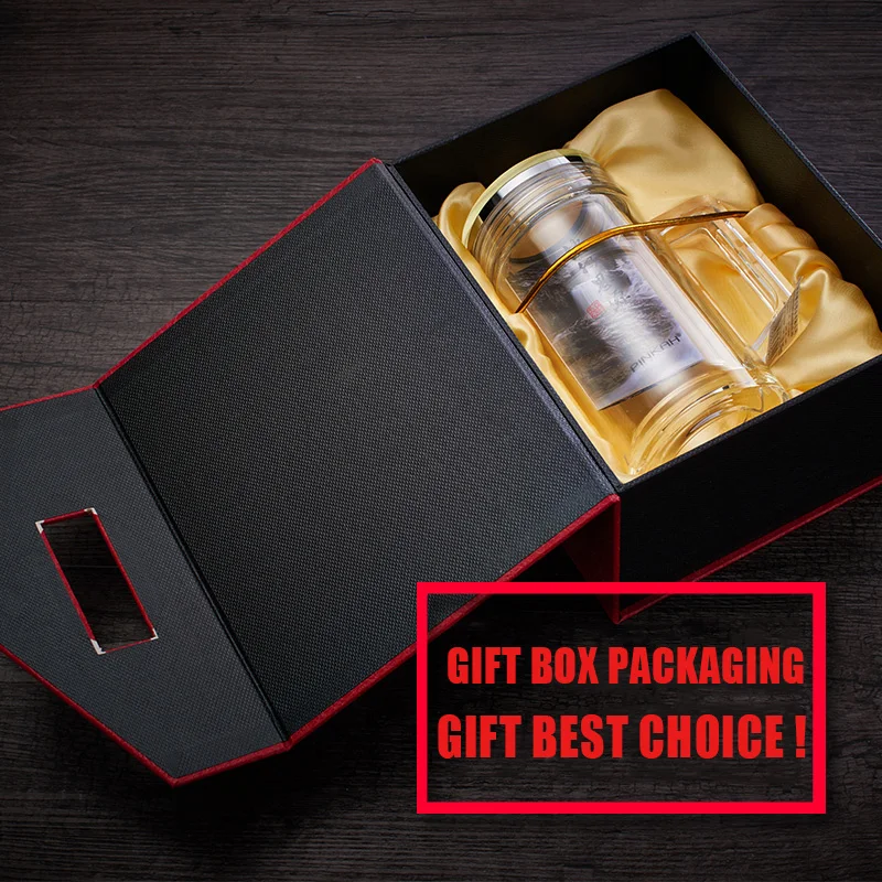 Кружка для воды Pinkah с двойными стенками утолщенное стекло чайным наполнением SUS304