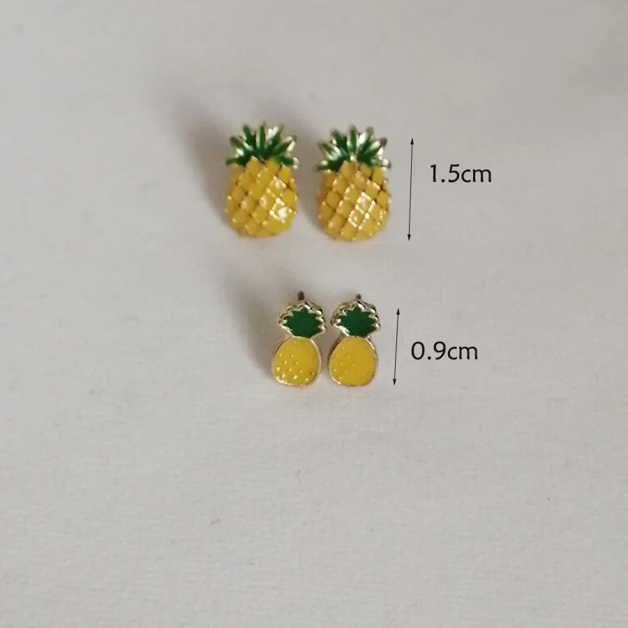 

2 Pari Cute Pineapple Stud Earrings for Girls Regulaer Jewelry Daily Wear Earrings