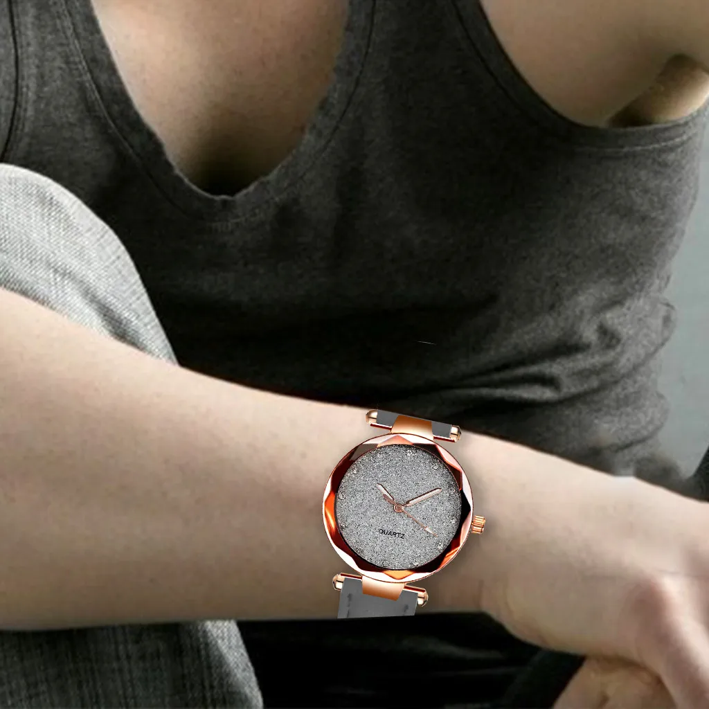 

New Women Fashion Rhinestone Rose Gold Watch Female Belt Watches Women Luxury Creative Clock Simple Wristwatch Montre Femme