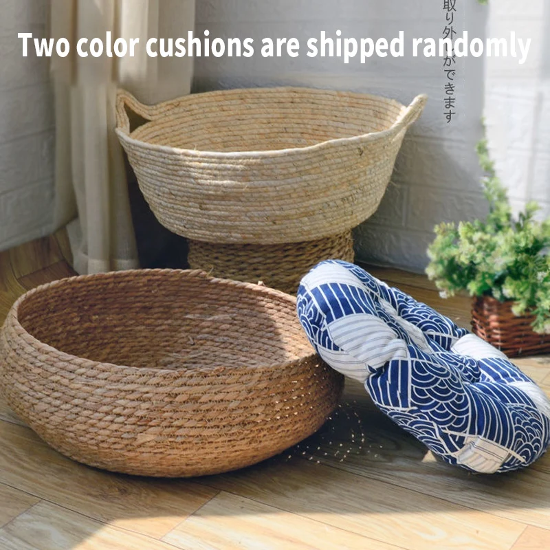 Кошачья кровать корзина гнездо трава плетеная Лежанка для домашнего питомца