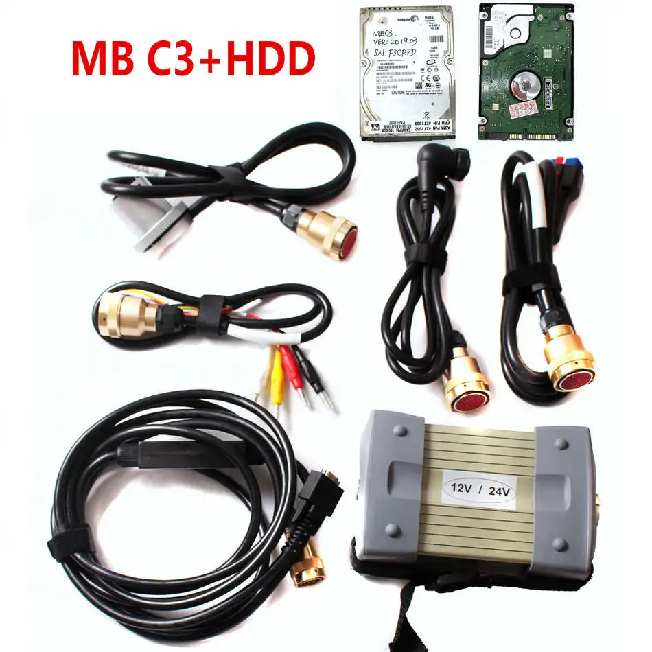 MB C3 with HDD MB диагностический инструмент Star C3 мультиплексор Тестер MB Star C3 с реле NEC MB Star C3 Диагностический сканирующий инструмент программное обеспечение HDD V2019.9 - Цвет: MB C3 with HDD