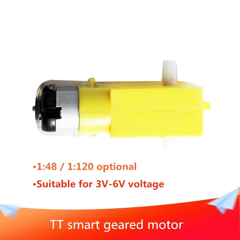 

Мотор-редуктор TT Smart, 1 шт., 1:48/1:120, мощный магнитный двигатель 6 В, может сочетаться с пластиковым колесом или всенаправленным колесом 50 мм