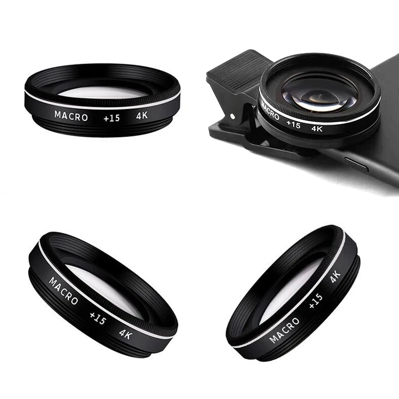 37MM 30X Macro Lens 4K HD Professional Photography Phone Camera for iPhone Xiaomi huawei Lens 15X Macro Lens for Smartphone cell phone lens kit