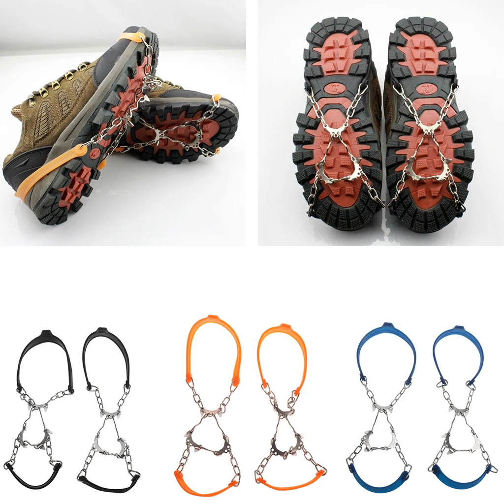 

Ice Snow Anti-slip Spikes Grips Crampons For Shoes Boots Overshoes 6 Teeth