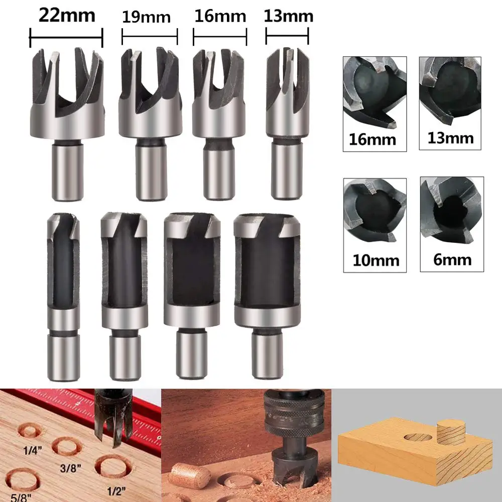 

23Pcs Woodworking Chamfer Countersink Drill Bit 1/4 Inch Hex 5 Flute Countersink Drill Bits 3 Pointed Drill Wood Tool Set