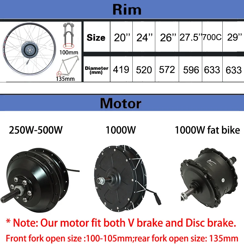 Preise Kostenloser Versand 48V 350W 500W E-bike Elektro Bike Conversion Kit 20