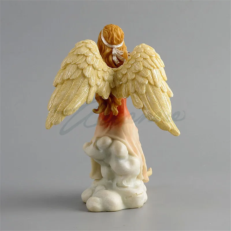 WU CHEN длинная женщина играть флейта статуя Ангел фигура Искусство Скульптура