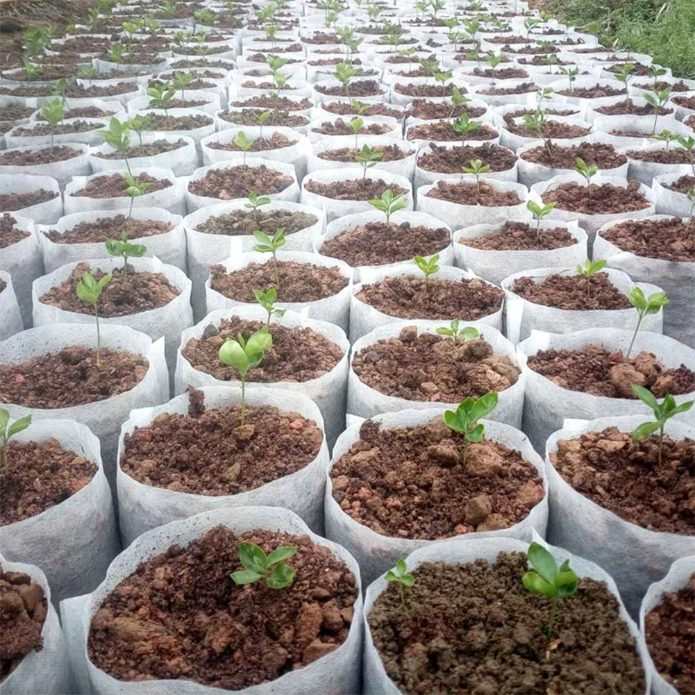20 sizes Biodegradable Nonwoven Garden Fabric Nursery Plant Grow Bags Seedling Growing Planter Planting Pots Eco-Friendly Bag | Дом и сад