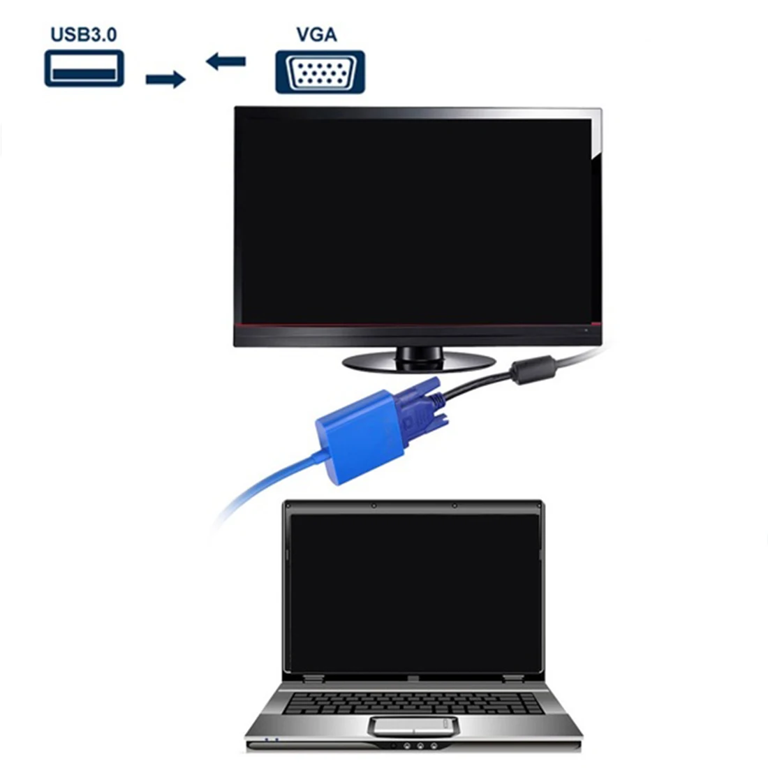 

External Video Graphic Card for WIN7 WIN8 USB 3.0 To VGA Multi-Display Video Graphic External Cable Adapter