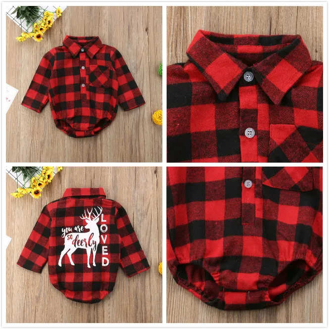 Рождественский комбинезон для новорожденных девочек и мальчиков с оленем