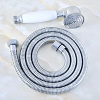 hotelspa chrome brass 59 extra long flexible tube stretchable hose pipe ceramic hand held spray shower head dhh027