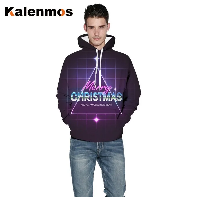 Для женщин и мужчин толстовки пара Рождество с надписью костюмы принтом унисекс