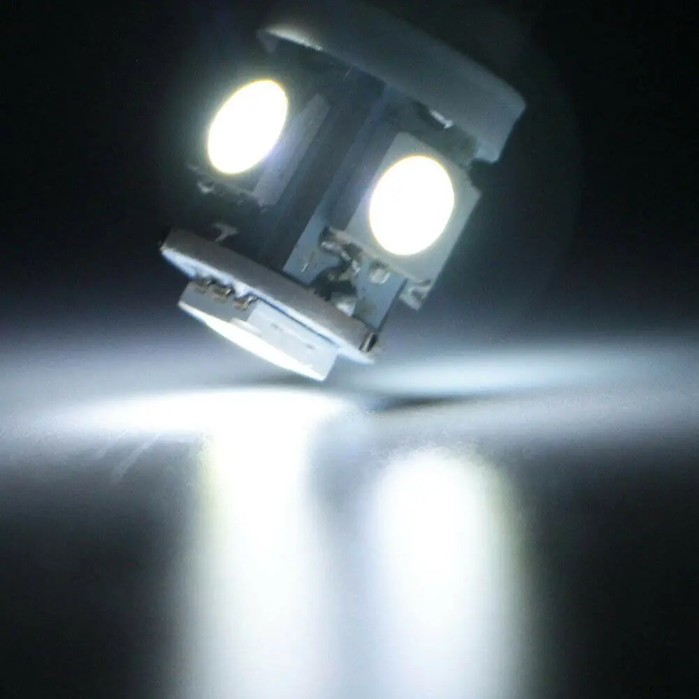 

10pcs 12V T11 BA9S 5SMD LEDs Bulb T4W H6W 3886X 233 5050 Super White Car Interior Dome Map Light Signal Lamp tail backup light
