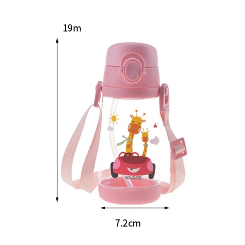 

500ml Kids Water Cup Creative Cartoon Animal Baby Feeding Cups Straws Leakproof Water Bottles Outdoor Portable Children's Cups