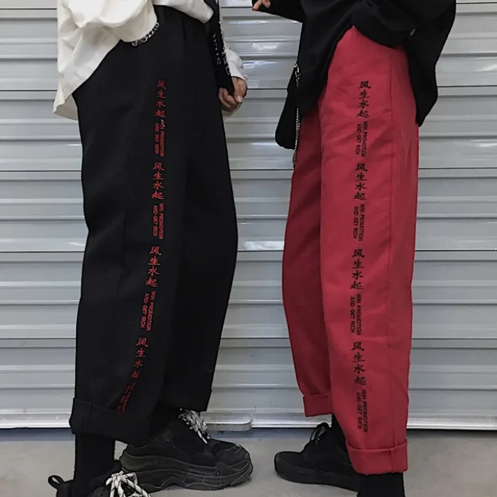 Neploe Стрейчевые брюки карго с высокой талией осенние женские вышитыми буквами