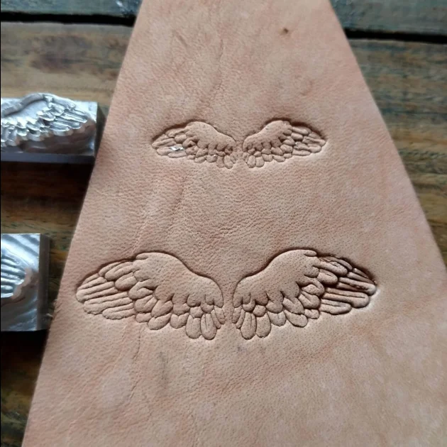 

3d embossing mould for leather,design Leather craft template DIY wing pattern stamping metal mould