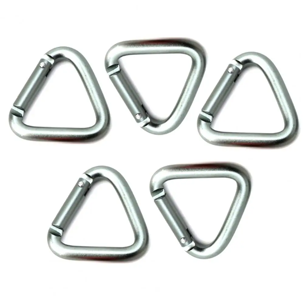 

5Pcs Carabiner Lightweight Portable Multifunctional Triangle Buckle Snap Aluminum Alloy Carabiner for Outdoor Accessories