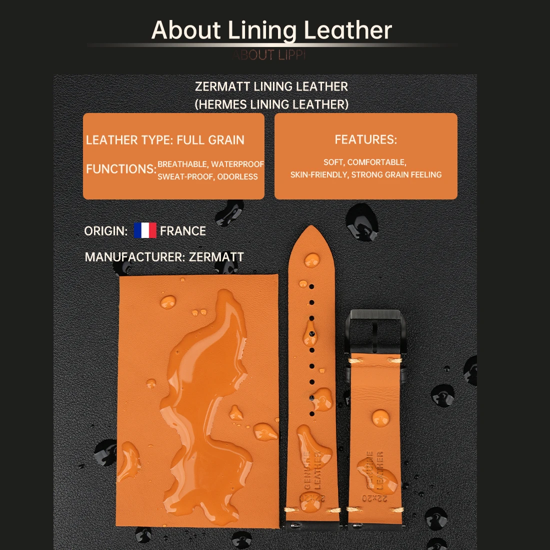 MAIKES Quick Release Watch Band Italy Vegetable Tanned Leather  For Huawei Galaxy Watch 22mm Cow Watch Bracelet Leather Strap