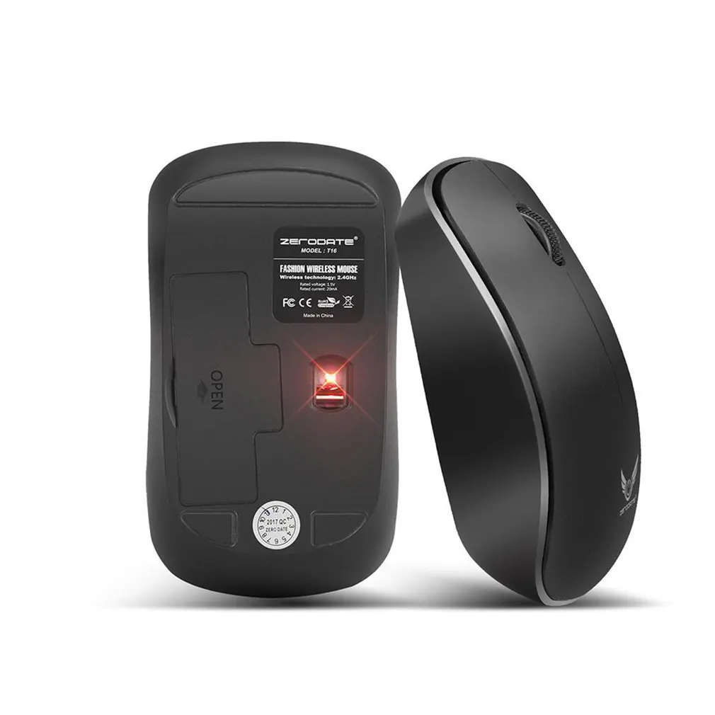 ZERODATE 2 4G 1600 DPI Беспроводная портативная мышь 3 кнопки USB оптическая приемник геймер