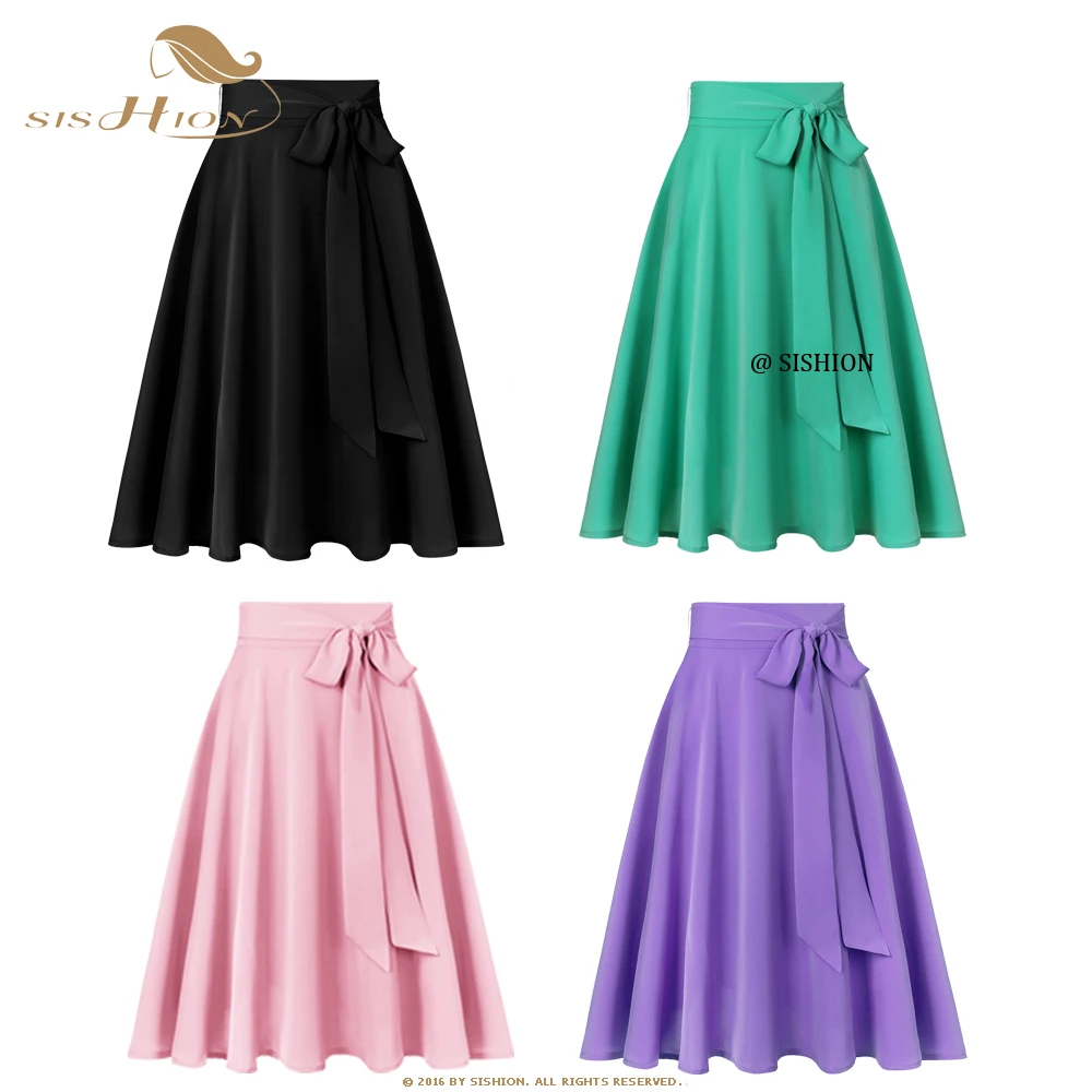 

SISHION Jupe Solid Black High Waist Midi Long Skirts Elegant Women Casual Clothing Long Skirts Faldas Mujer