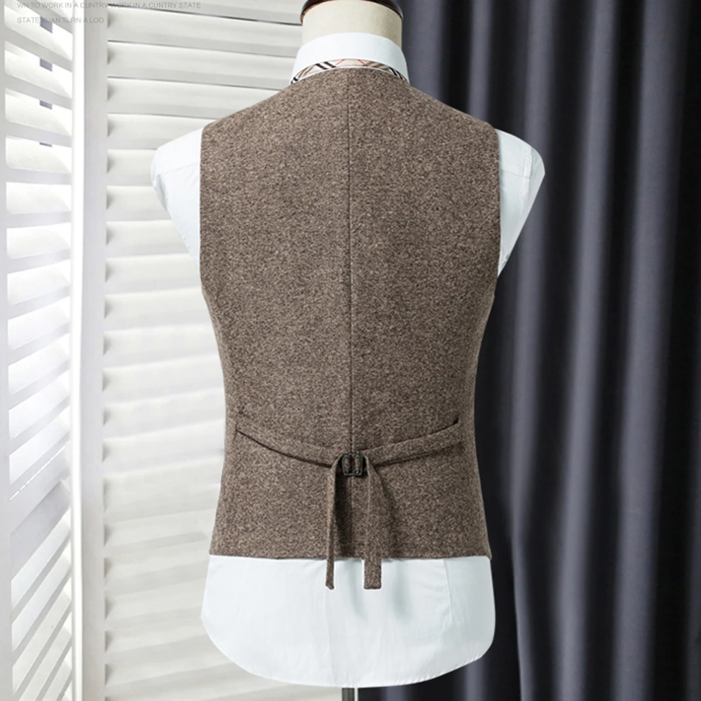 Мужской двубортный жилет весенний мужской костюм Осенний деловой цвета хаки