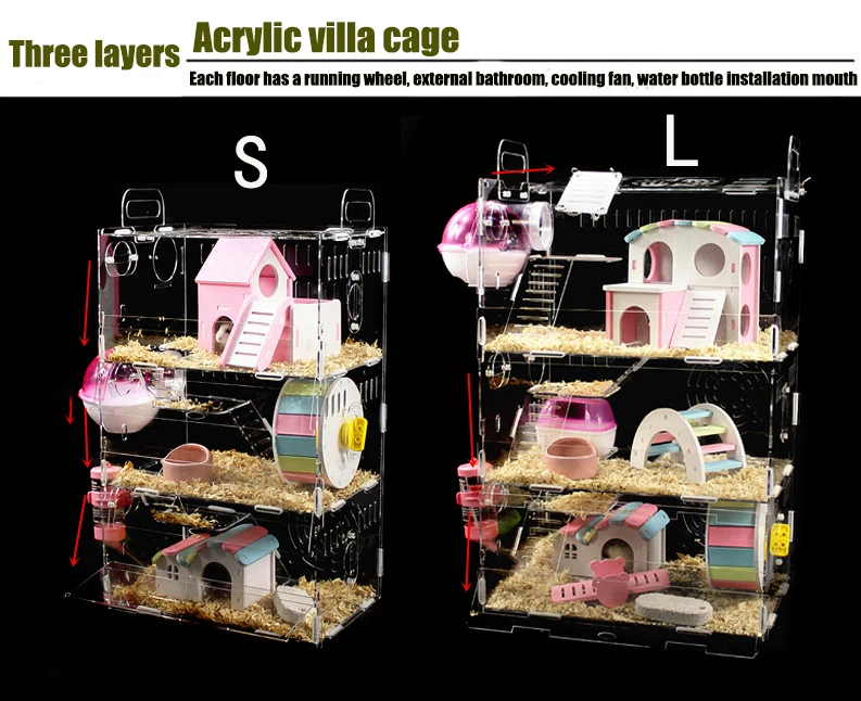 Большой акриловый домик для хомяка маленькая клетка домашних питомцев