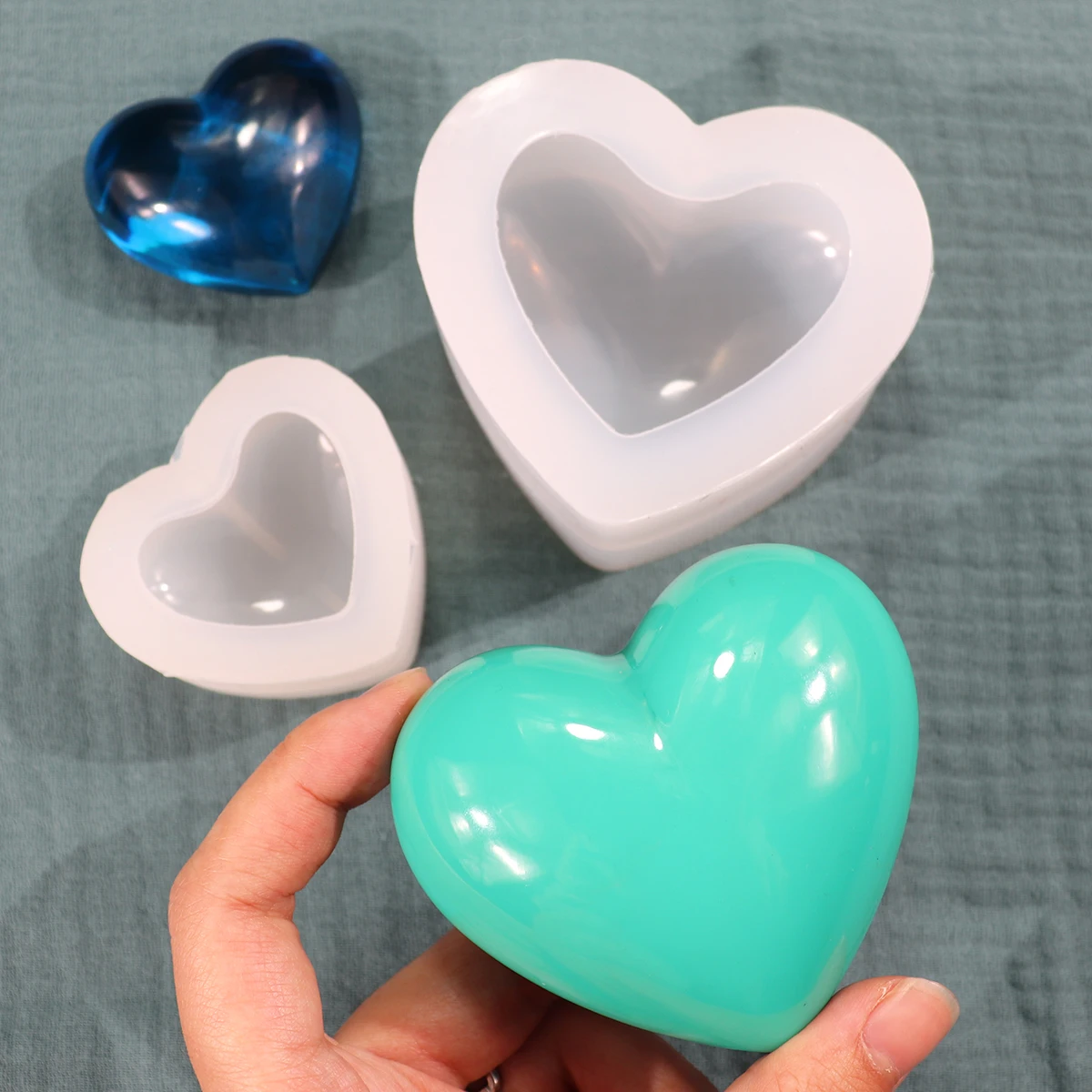 לב צורת סיליקון עובש DIY קריסטל UV אפוקסי שרף סבון תבניות נרות בעבודת יד קישוטים