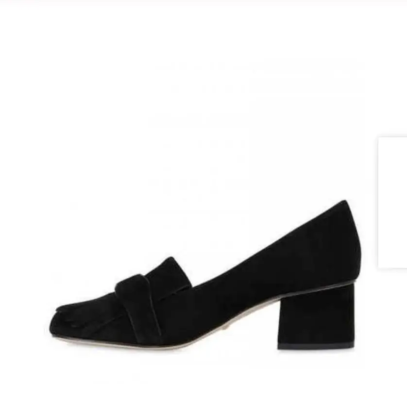 

2020 Real sheepskin High Quality women Shoes Slip-on Office Ladies Shoes Casual square Toe high Heels dress Shoes woman