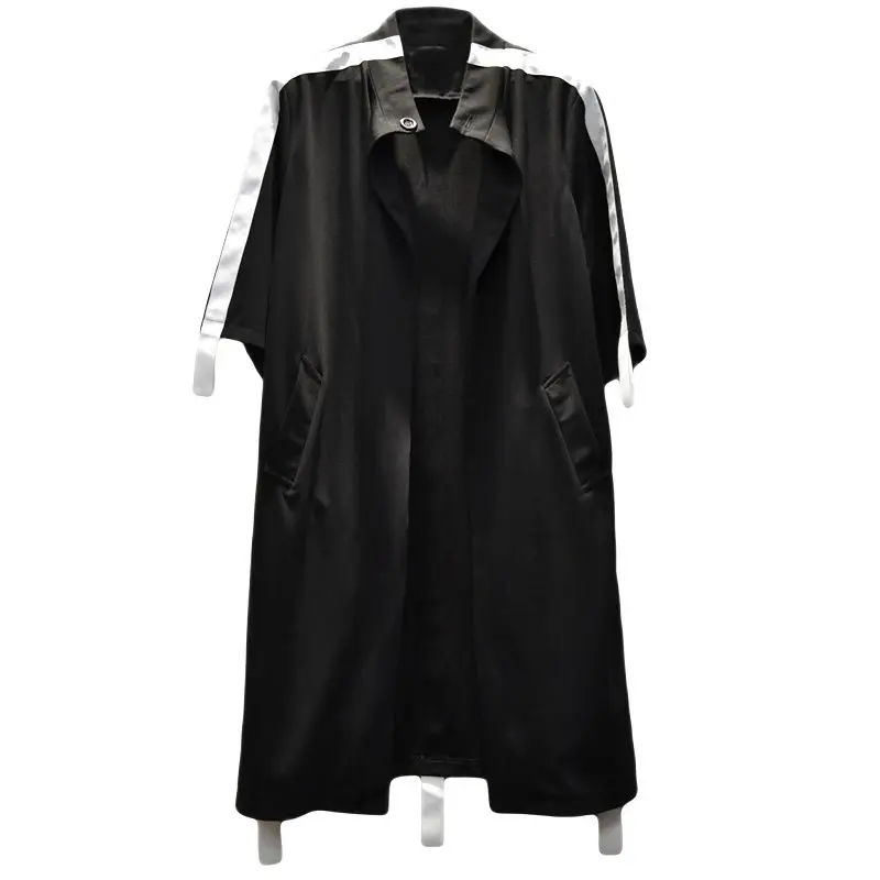 Тренчкот мужской длинный тонкий пальто для ночного клуба певицы сценический