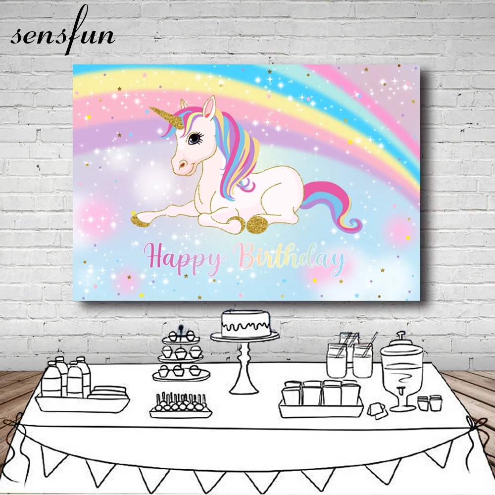 Праздвечерние чные фоны с единорогом для фотостудии боке блестящие маленькие