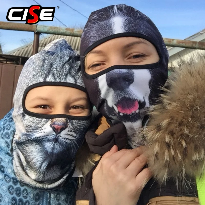 Балаклава мотоциклетная маска для лица 3D животное кошка шапки для собак шлем ветрозащитный дышащий страйкбол Пейнтбол сноуборд Велоспорт лыжный