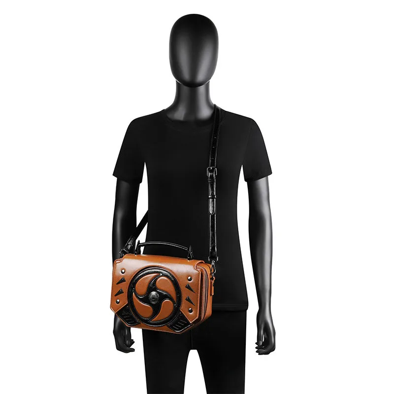 Vintage Steampunk PU Leather Waist Bag Fanny Pack Victorian Women Man Motorcycle Bag Contrast Stitching Crossbody Bag Accessory