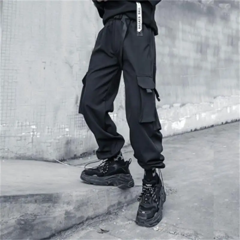 Men's Cargo Pants Spring And Autumn New Fashion Popular Youth Dark Cargo Wind Hip Hop Leisure Loose Large Pants