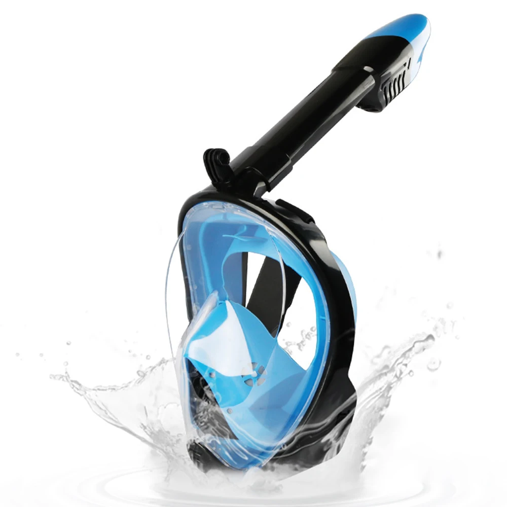 

Adult Full Face Swim Mask Double Tube Silicone Snorkeling Anti Fog Breathing Mask Underwater Scuba Professional Diving Equipment