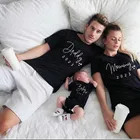 Забавная Новинка, черная Повседневная футболка для папы, мамы, малыша, семейный наряд, 2021