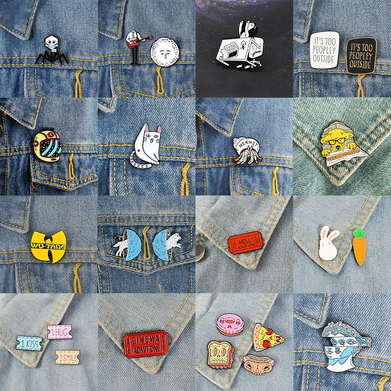 Скелет сэндвич металлическая брошь с эмалью паук кот лиса значок кроликом злой