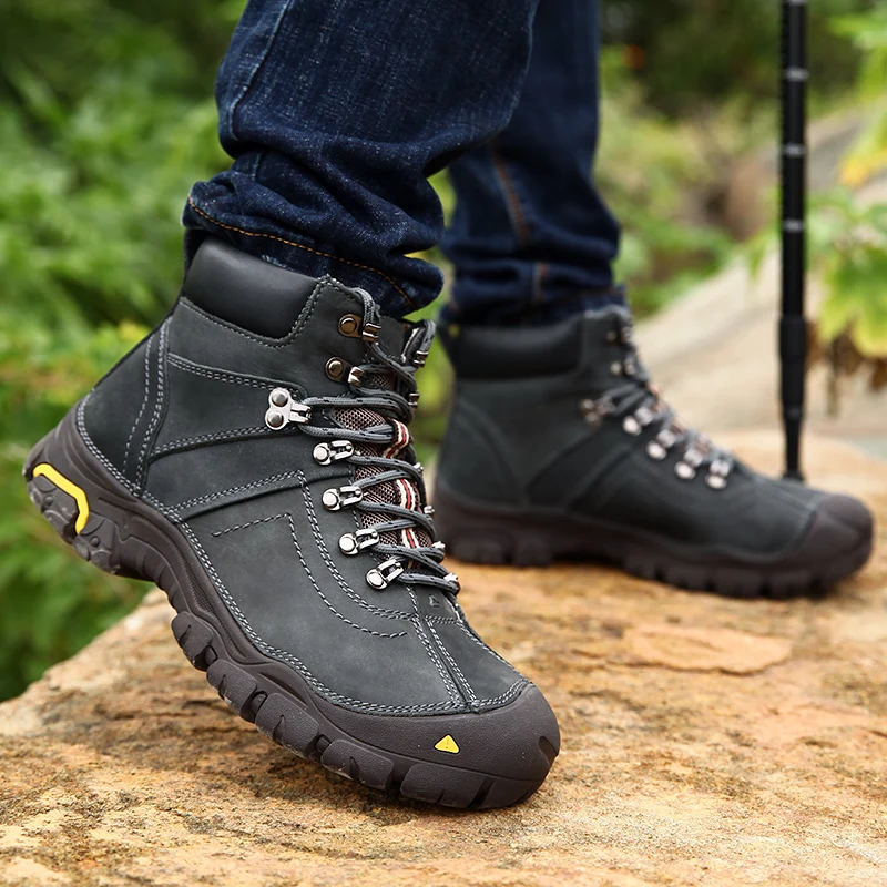 Обувь из натуральной кожи мужские зимние ботинки в русском стиле размера плюс