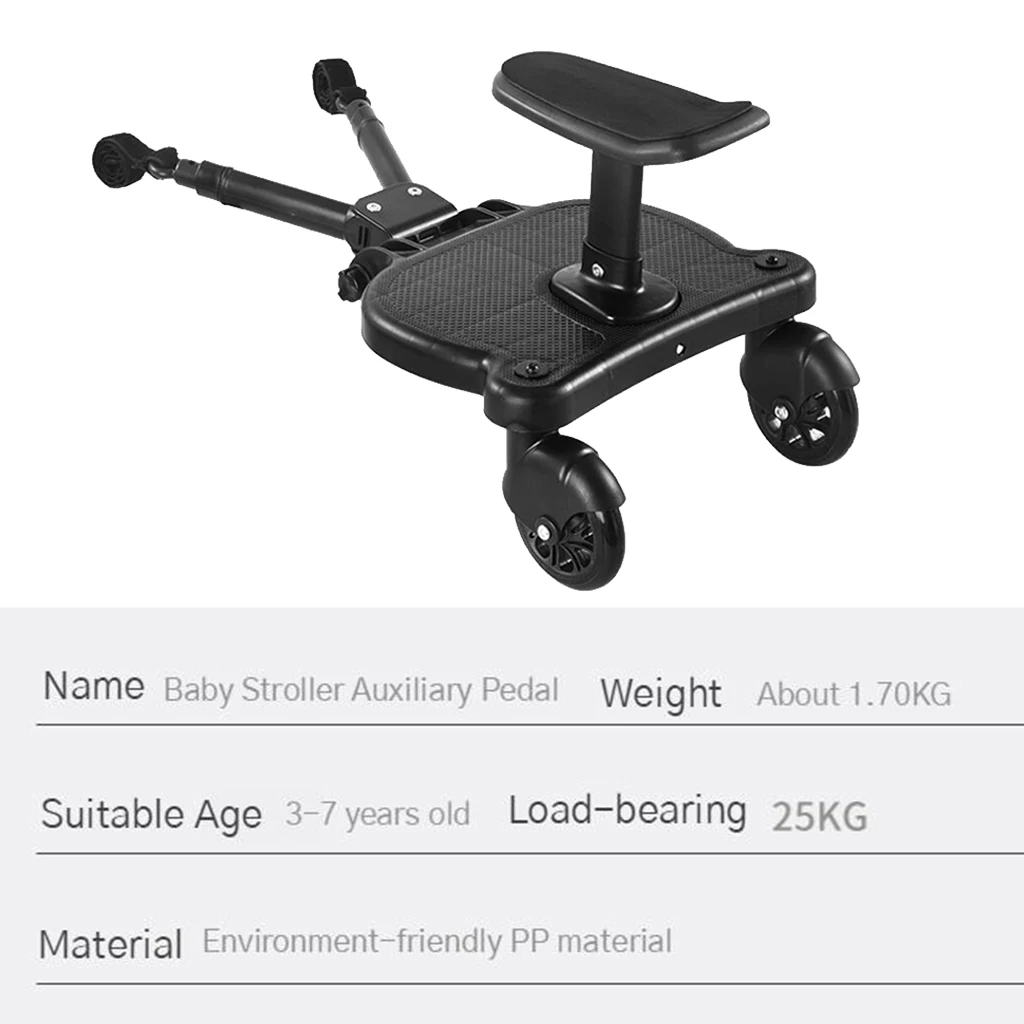 

Kids Children Wheeled Pushchair Stroller Stand Pushchair Connector with Seat Board Load Up To 25kg