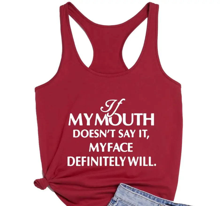 Жилет если мой рот не говорит что мое лицо определенно будет майка новые