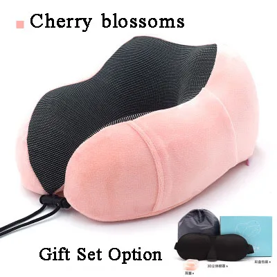 Pink Gift U-образная Подушка с эффектом памяти, u-образная Подушка с логотипом на заказ, Воздушная Магнитная тканевая подушка для путешествий, подушка для шеи - Цвет: Pink Gift