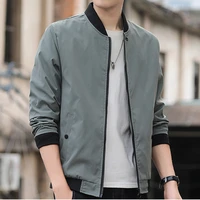 large size m 5xl mens casual coats solid color long sleeve baseball collar zipper fleece jacket