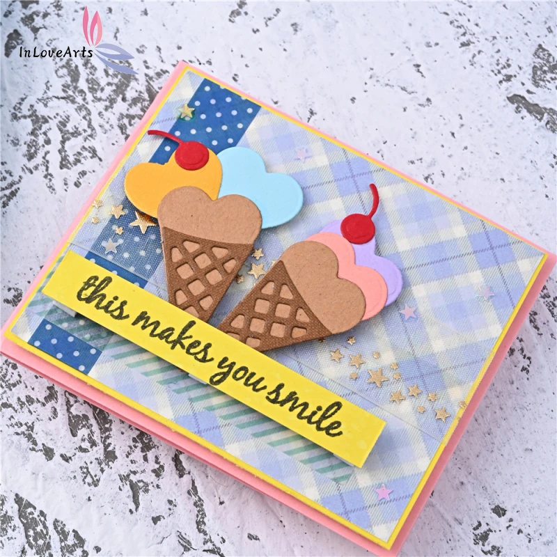 

InLoveArts Craft Ice Cream Metal Cutting Dies Cut Mold Decoration Scrapbooking Paper Craft Knife Mould Blade Punch Stencils Dies
