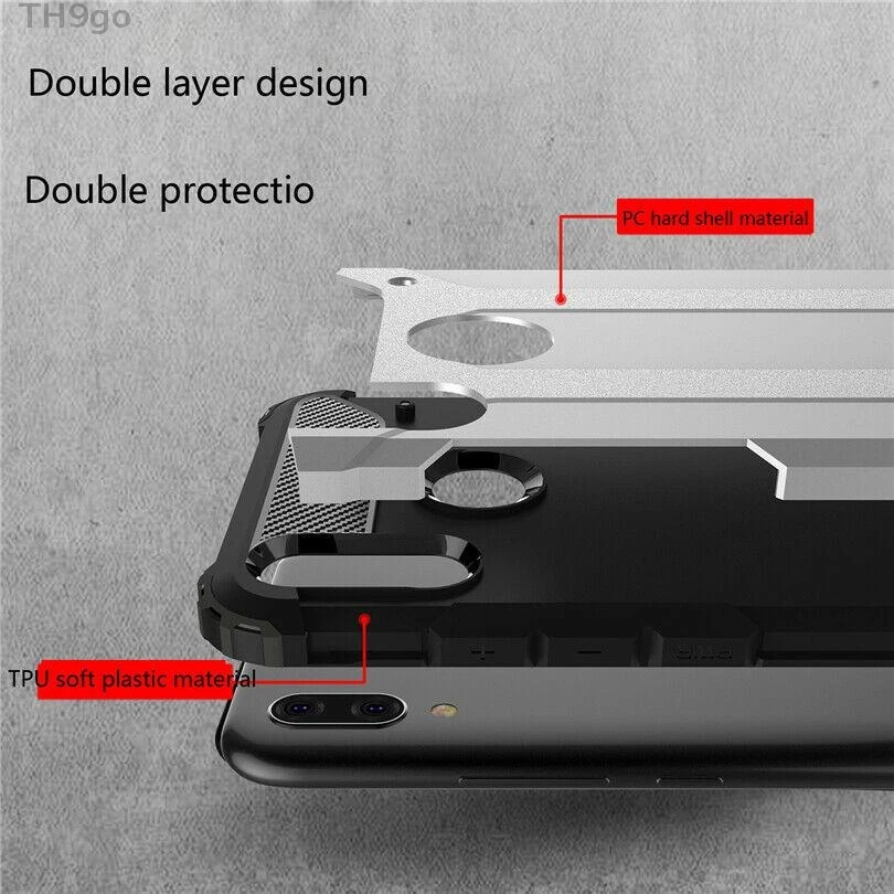 Shockproof Armor Hybrid Rugged Phone Case For Huawei Y5 Y6 Y7 Prime Y9 Luxury 2in1Cover 2018 DYee |