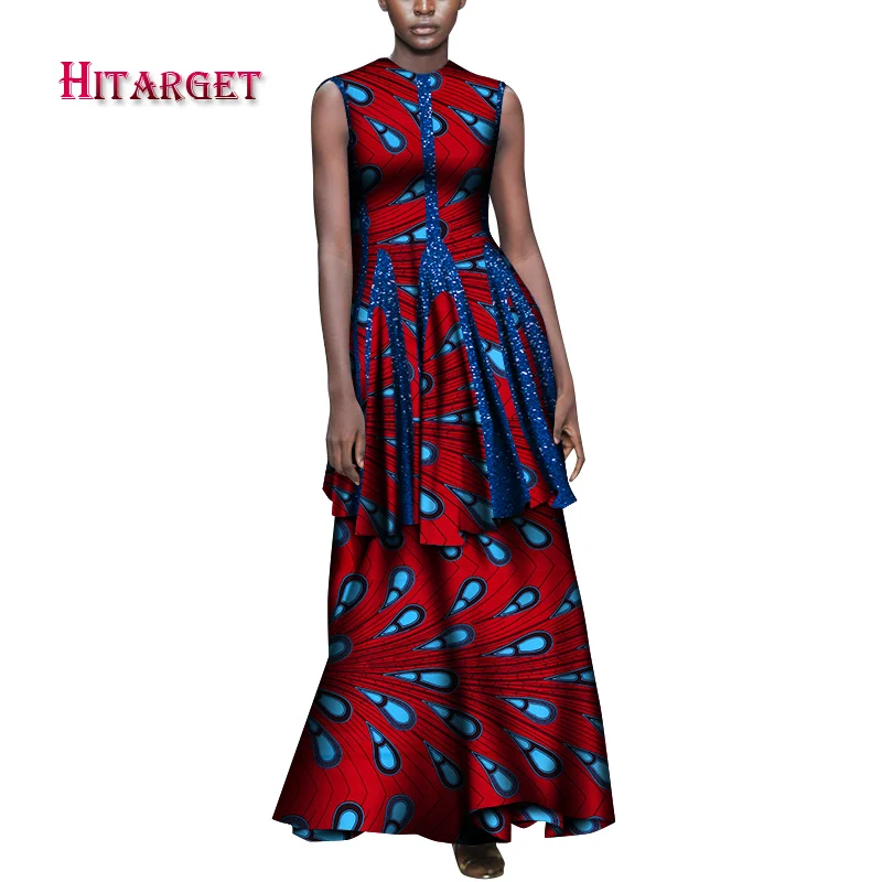 

2020 африканские женские платья без рукавов модное платье вечерние платья с принтом африканская традиционная юбка wy7814