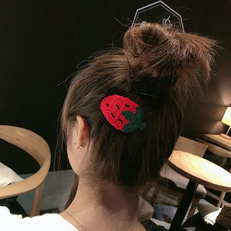 Детские шпильки для волос с изображением свежих фруктов| |