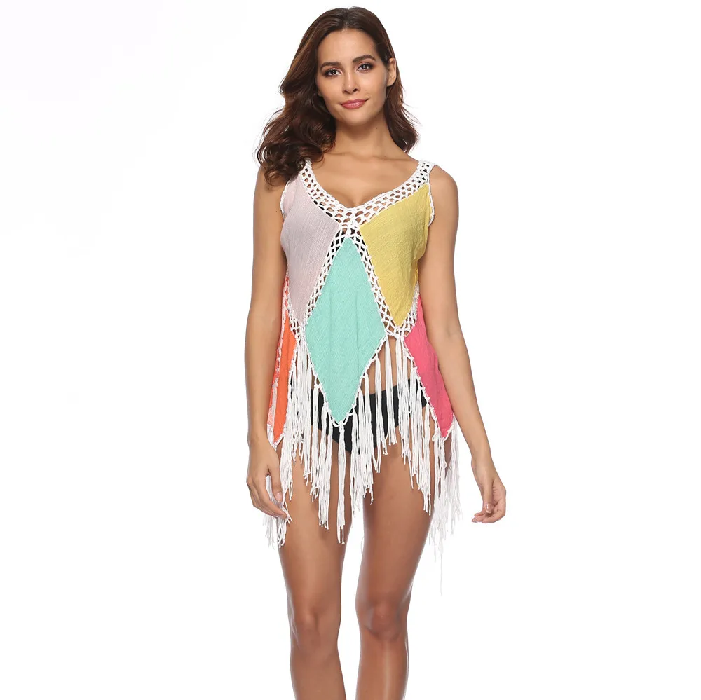 

New Women's Sexy Swimsuit Tassels Splicing Suit Cover Ups for Swimwear