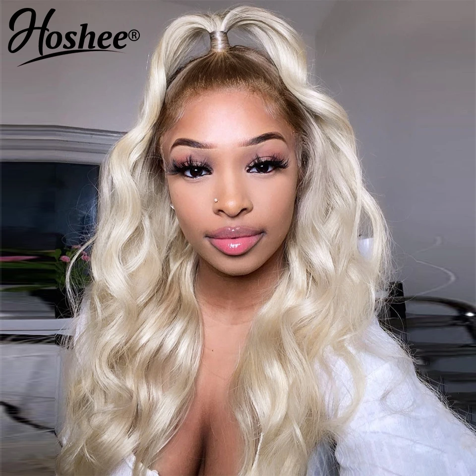 

13x4 Ombre 4 613 Honey Blonde Brown Root Body Wave Lace Front Wig HD Transparent Lace Front Human Hair Wigs For Women Pre Pluck